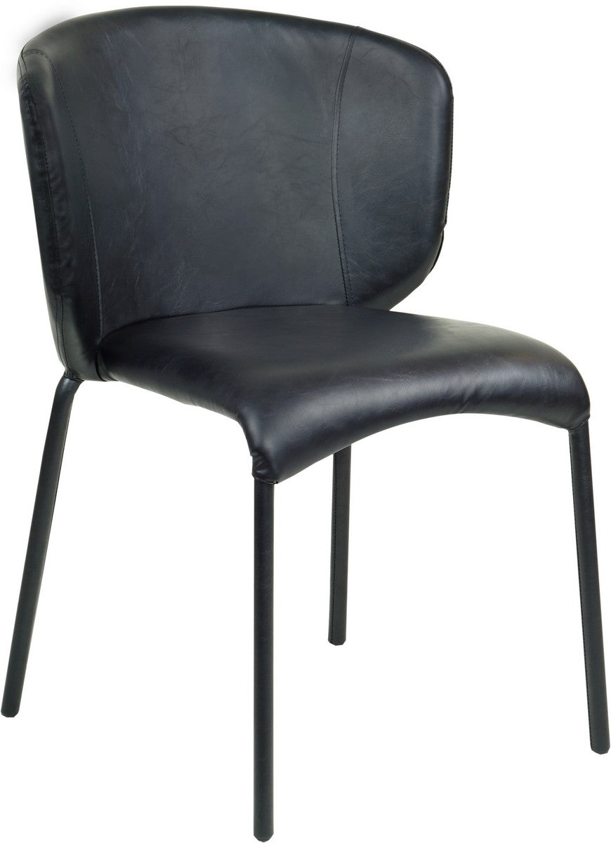 Meridian Furniture Drew Black Faux Leather Dining Chair - Set of 2