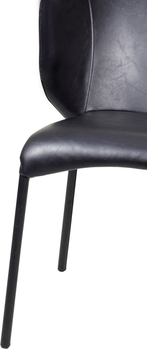 Meridian Furniture Drew Black Faux Leather Dining Chair - Set of 2
