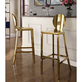 Meridian Furniture Maddox Gold Stool-Minimal & Modern