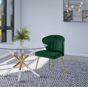 Meridian Furniture Finley Green Velvet Dining Chair - Set of 2