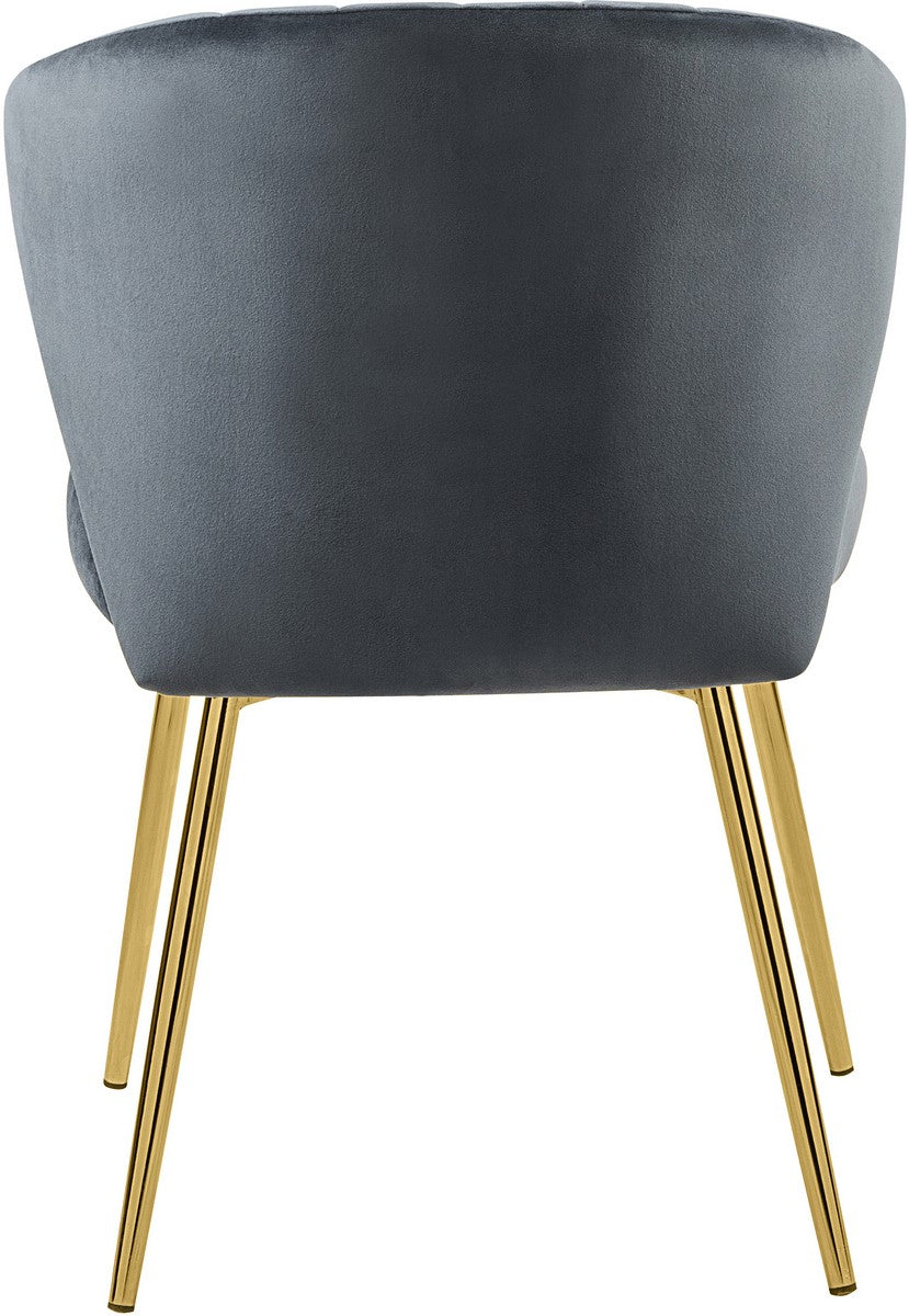 Meridian Furniture Finley Grey Velvet Dining Chair - Set of 2