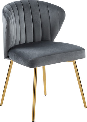 Meridian Furniture Finley Grey Velvet Dining Chair - Set of 2