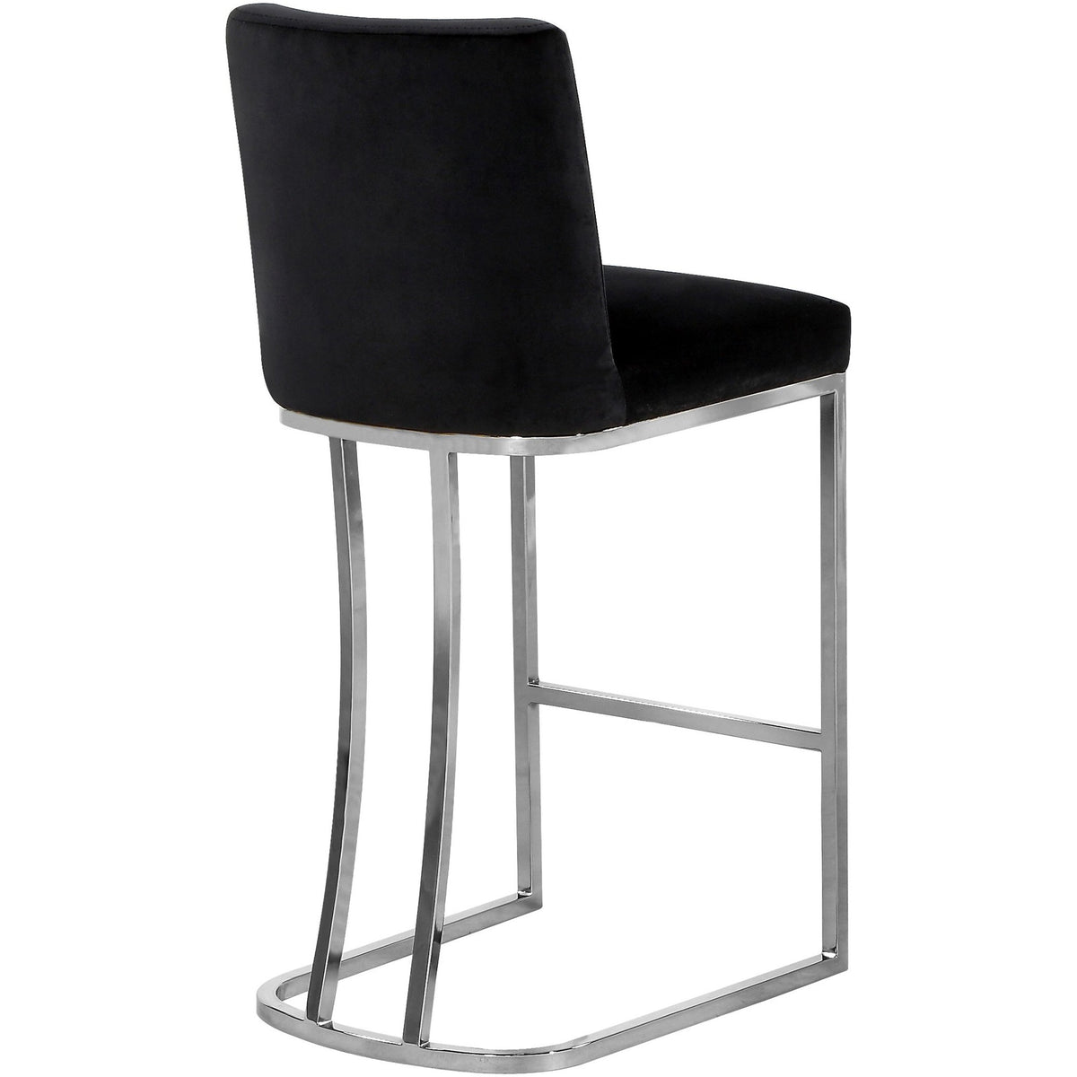 Meridian Furniture Heidi Black Velvet Stool-Minimal & Modern