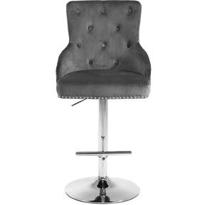 Meridian Furniture Claude Grey Velvet Adjustable Stool-Minimal & Modern