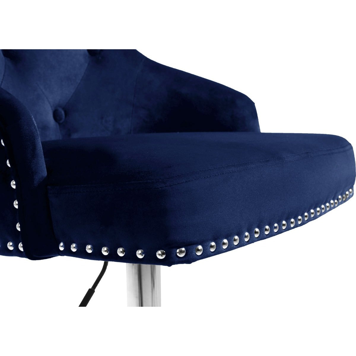 Meridian Furniture Claude Navy Velvet Adjustable Stool-Minimal & Modern