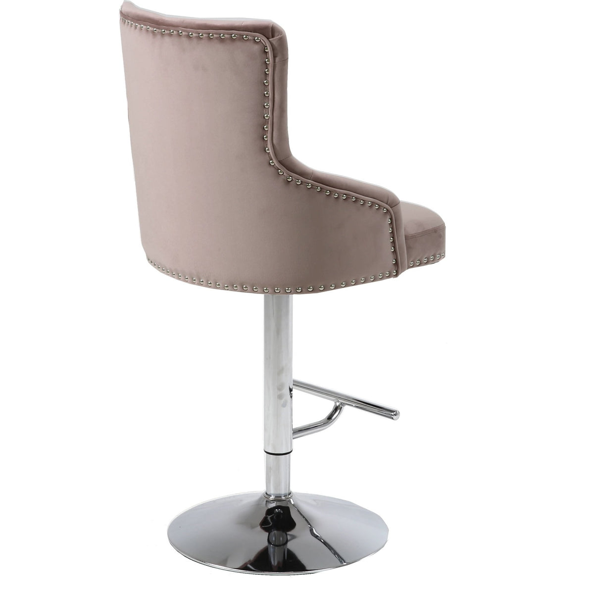 Meridian Furniture Claude Pink Velvet Adjustable Stool-Minimal & Modern
