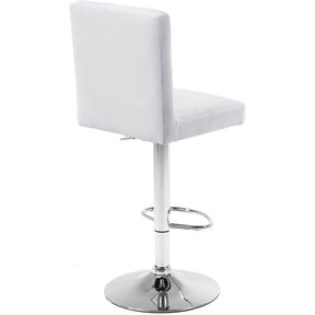 Meridian Furniture Joel White Velvet Adjustable Stool-Minimal & Modern