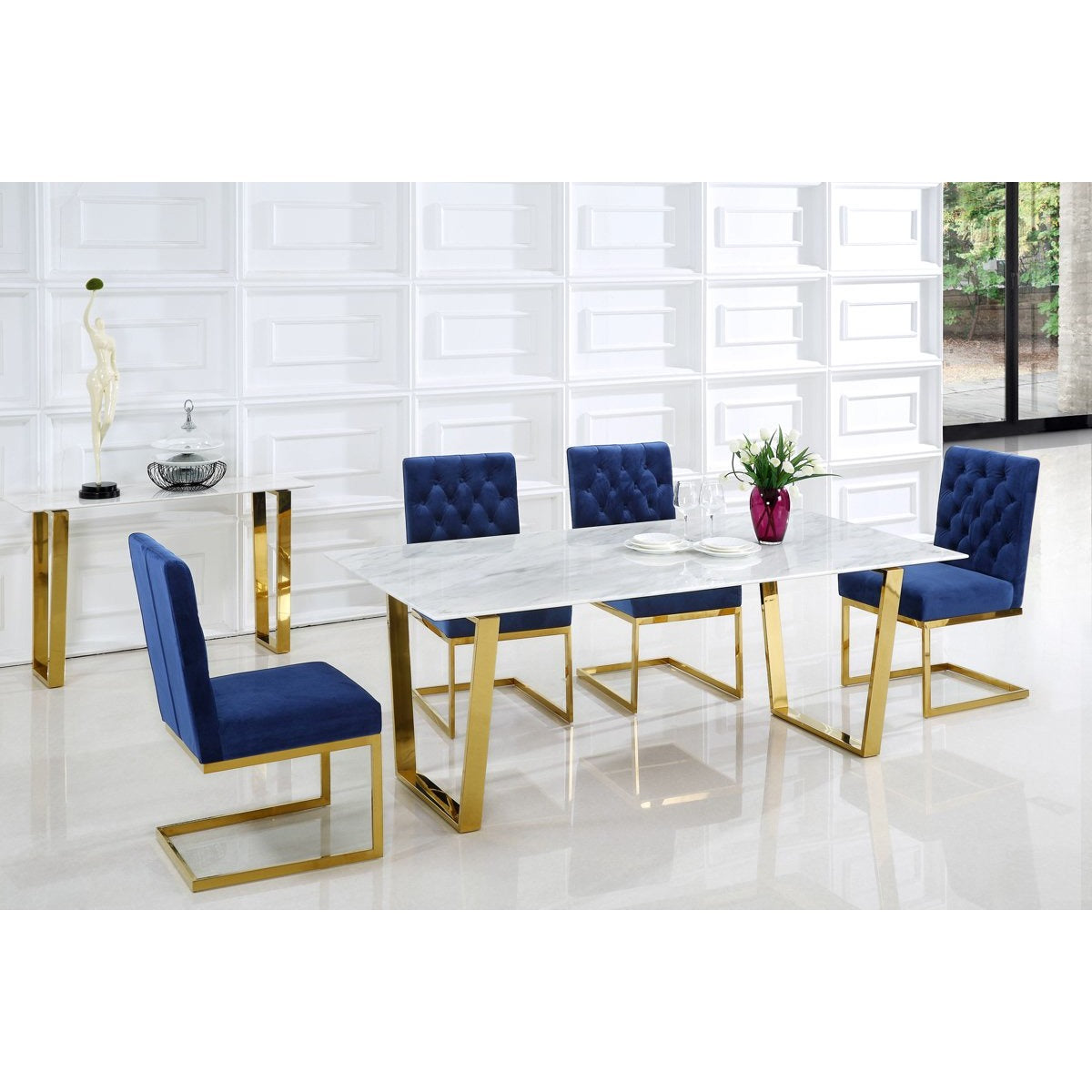 Meridian Furniture Cameron Gold Dining Table-Minimal & Modern