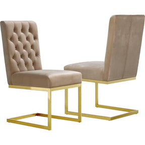 Meridian Furniture Cameron Beige Velvet Dining ChairMeridian Furniture - Dining Chair - Minimal And Modern - 1