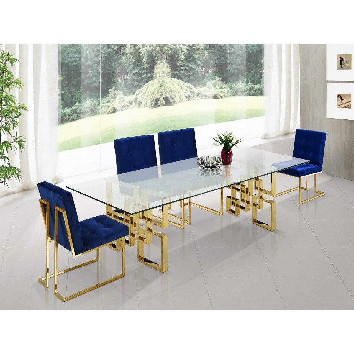 Meridian Furniture Pierre Gold Dining Table-Minimal & Modern