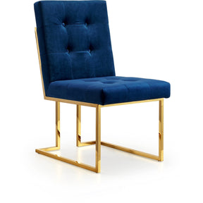 Meridian Furniture Pierre Navy Velvet Dining Chair-Minimal & Modern