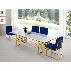 Meridian Furniture Pierre Navy Velvet Dining Chair-Minimal & Modern