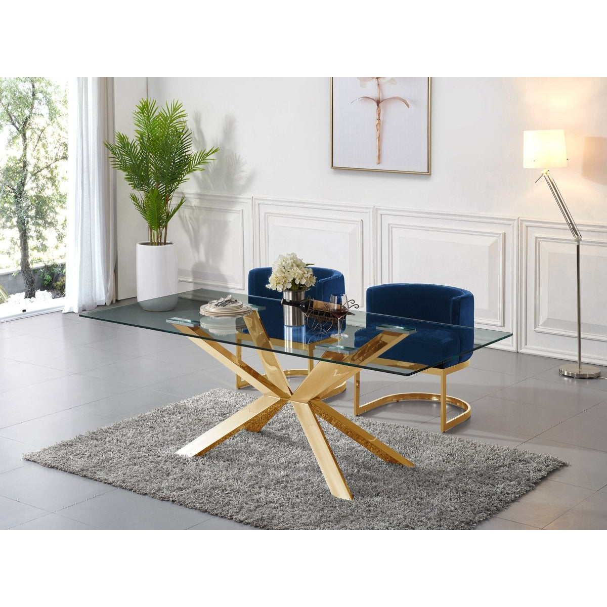 Meridian Furniture Capri Gold Dining Table-Minimal & Modern