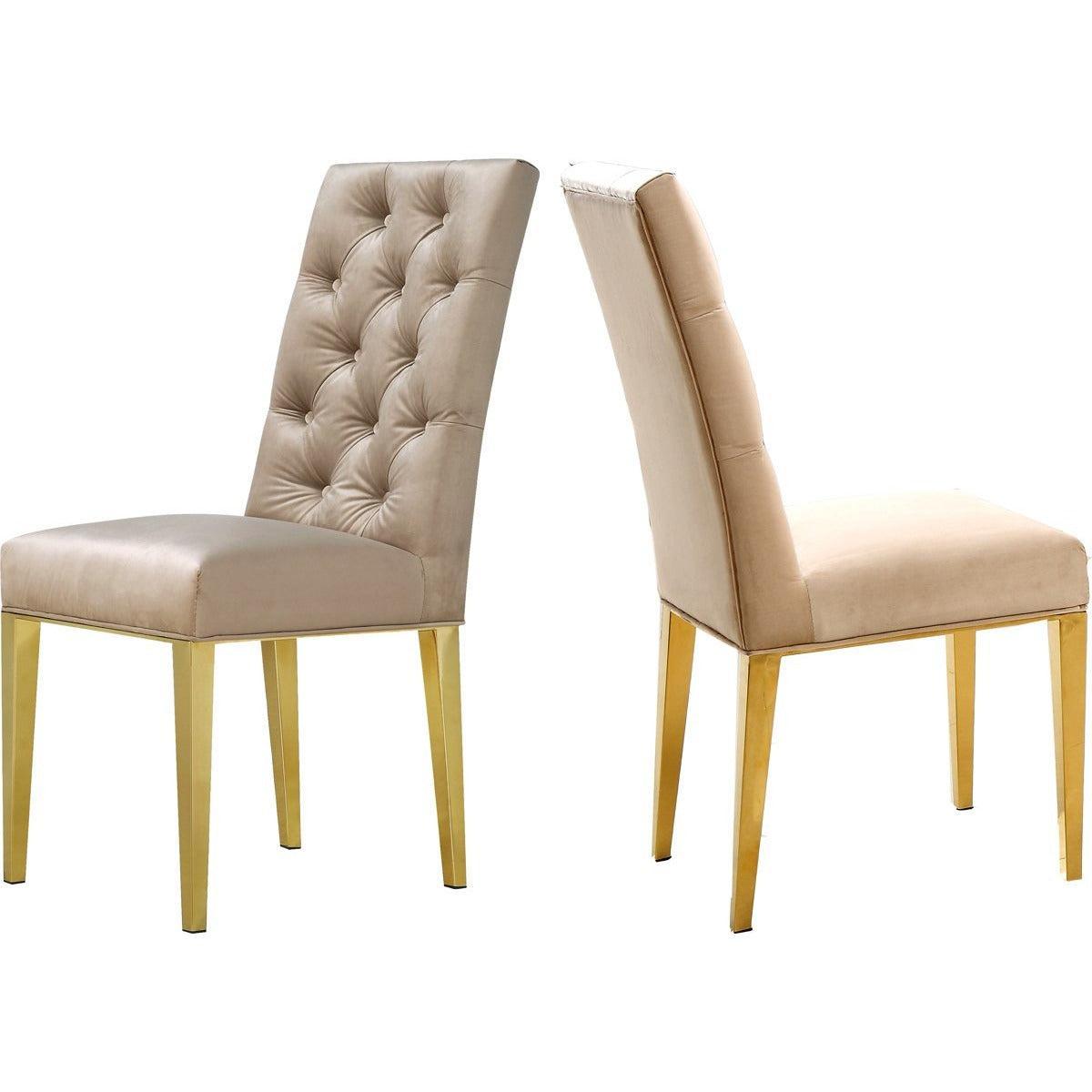 Meridian Furniture Capri Beige Velvet Dining ChairMeridian Furniture - Dining Chair - Minimal And Modern - 1