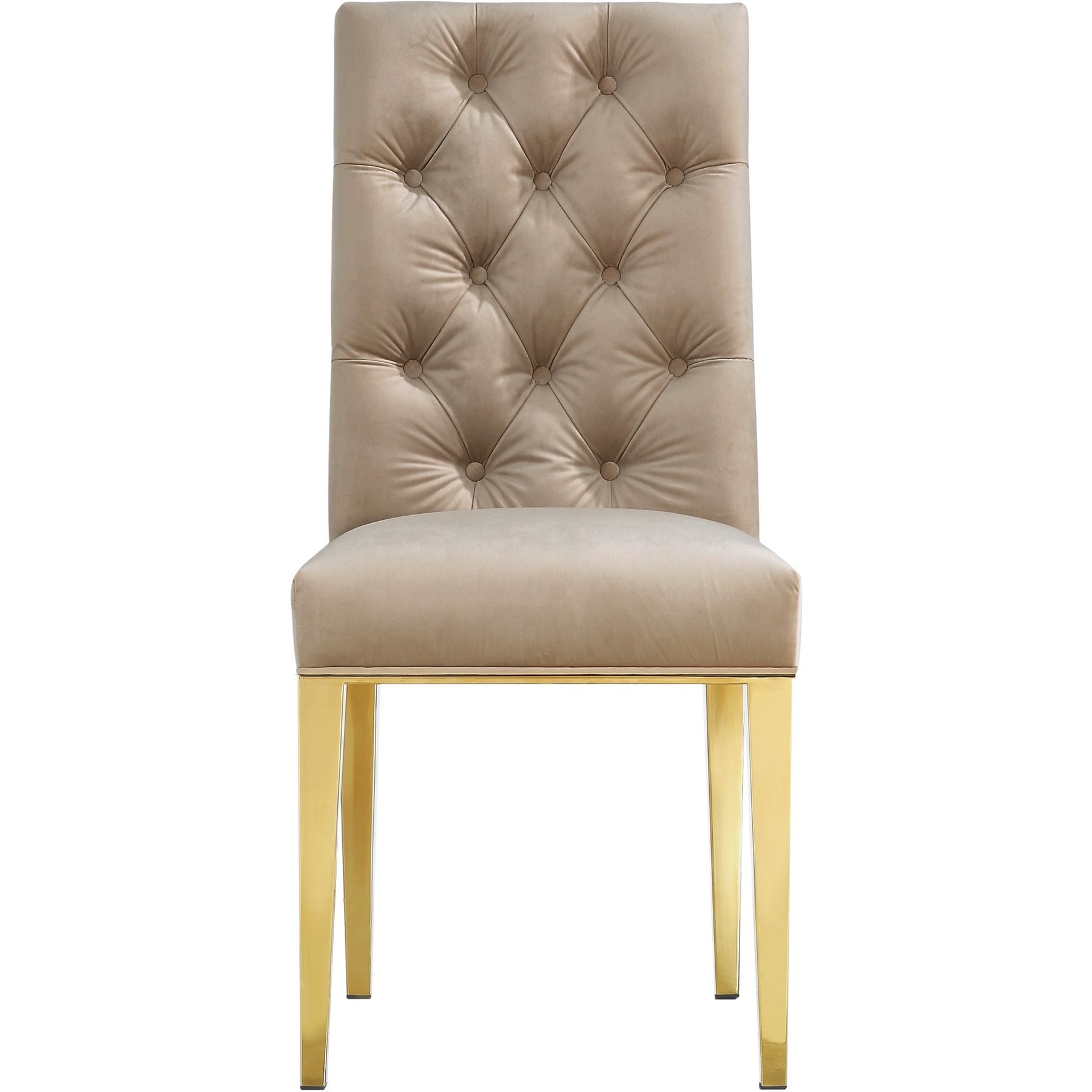 Meridian Furniture Capri Beige Velvet Dining Chair-Minimal & Modern