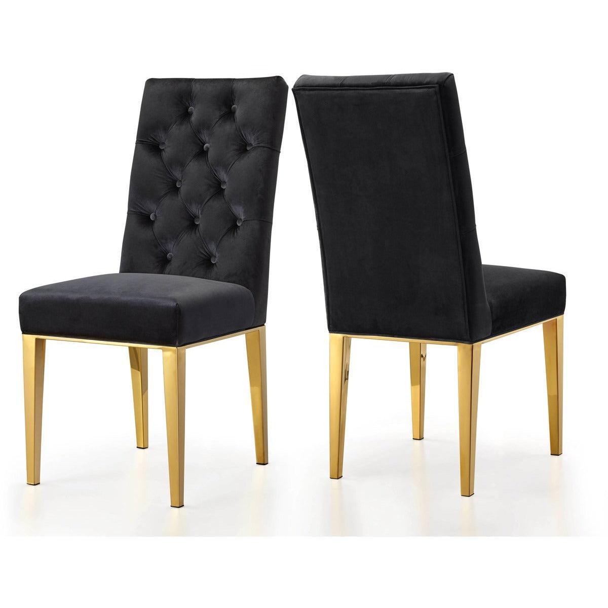 Meridian Furniture Capri Black Velvet Dining ChairMeridian Furniture - Dining Chair - Minimal And Modern - 1