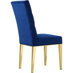 Meridian Furniture Capri Navy Velvet Dining Chair-Minimal & Modern