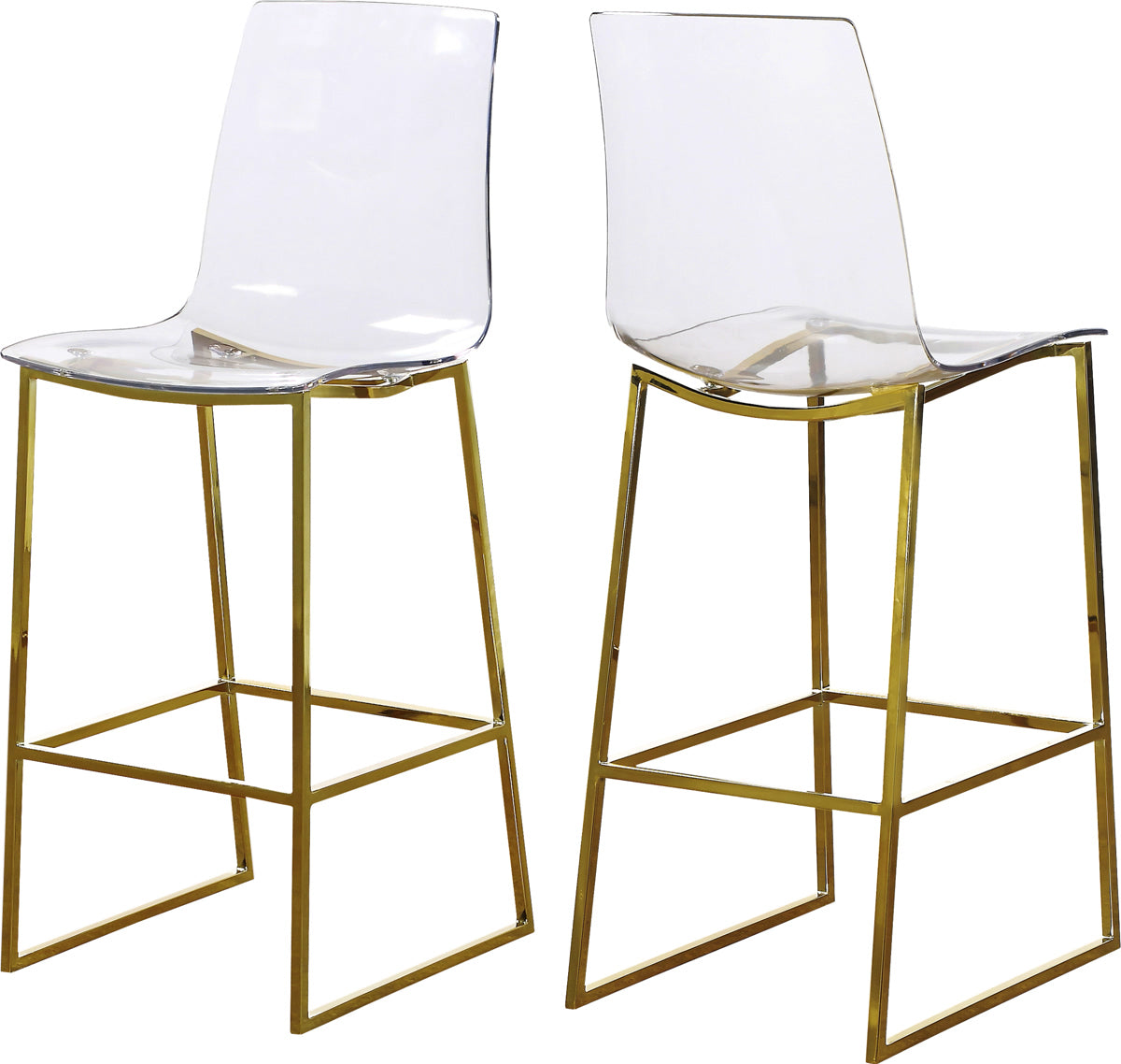 Meridian Furniture Lumen Gold Metal/Acrylic StoolMeridian Furniture - Stool - Minimal And Modern - 1