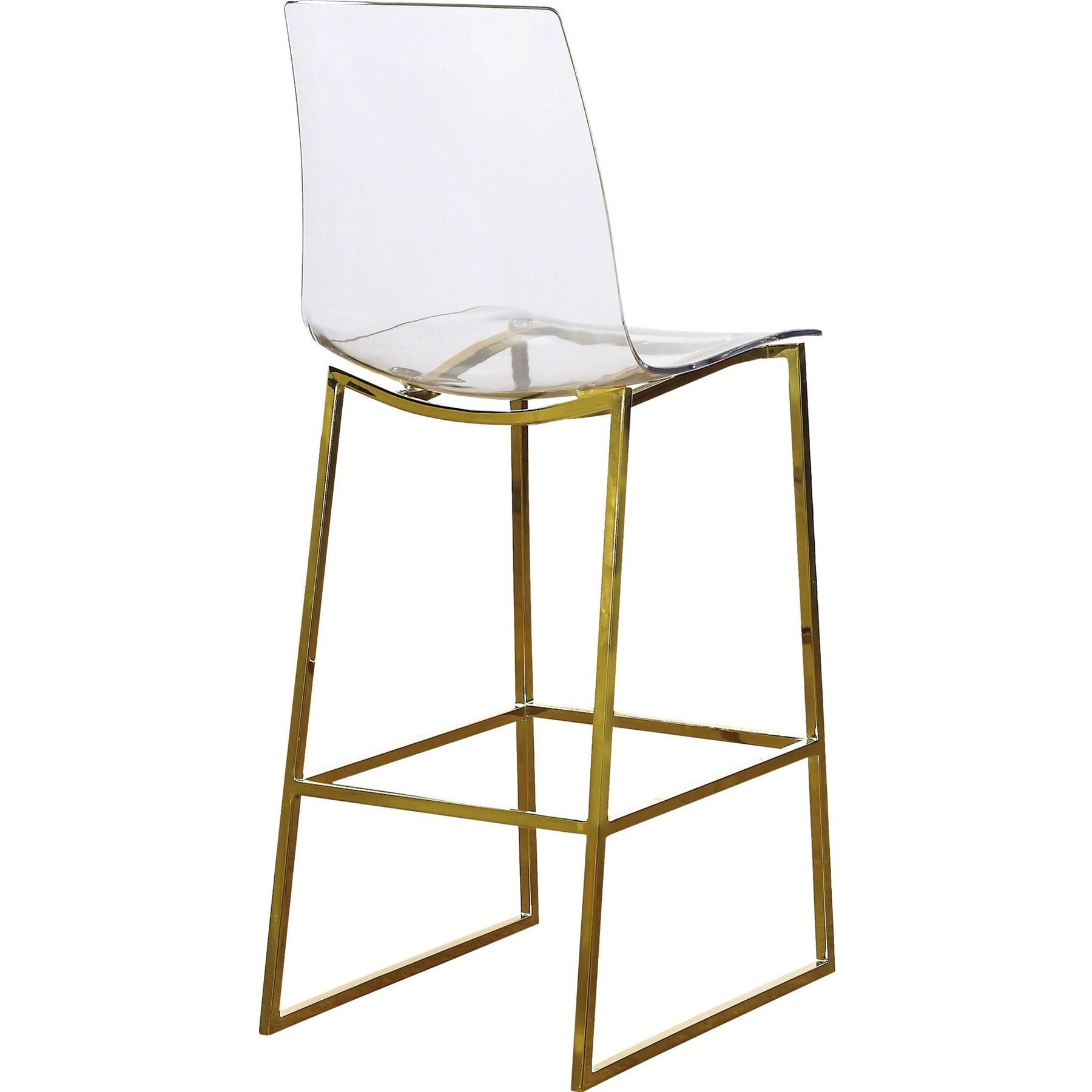 Meridian Furniture Lumen Gold Metal/Acrylic Stool