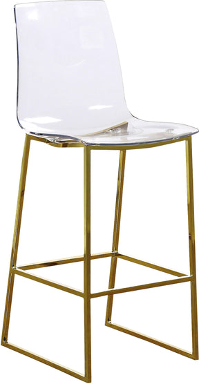 Meridian Furniture Lumen Gold Metal/Acrylic Stool