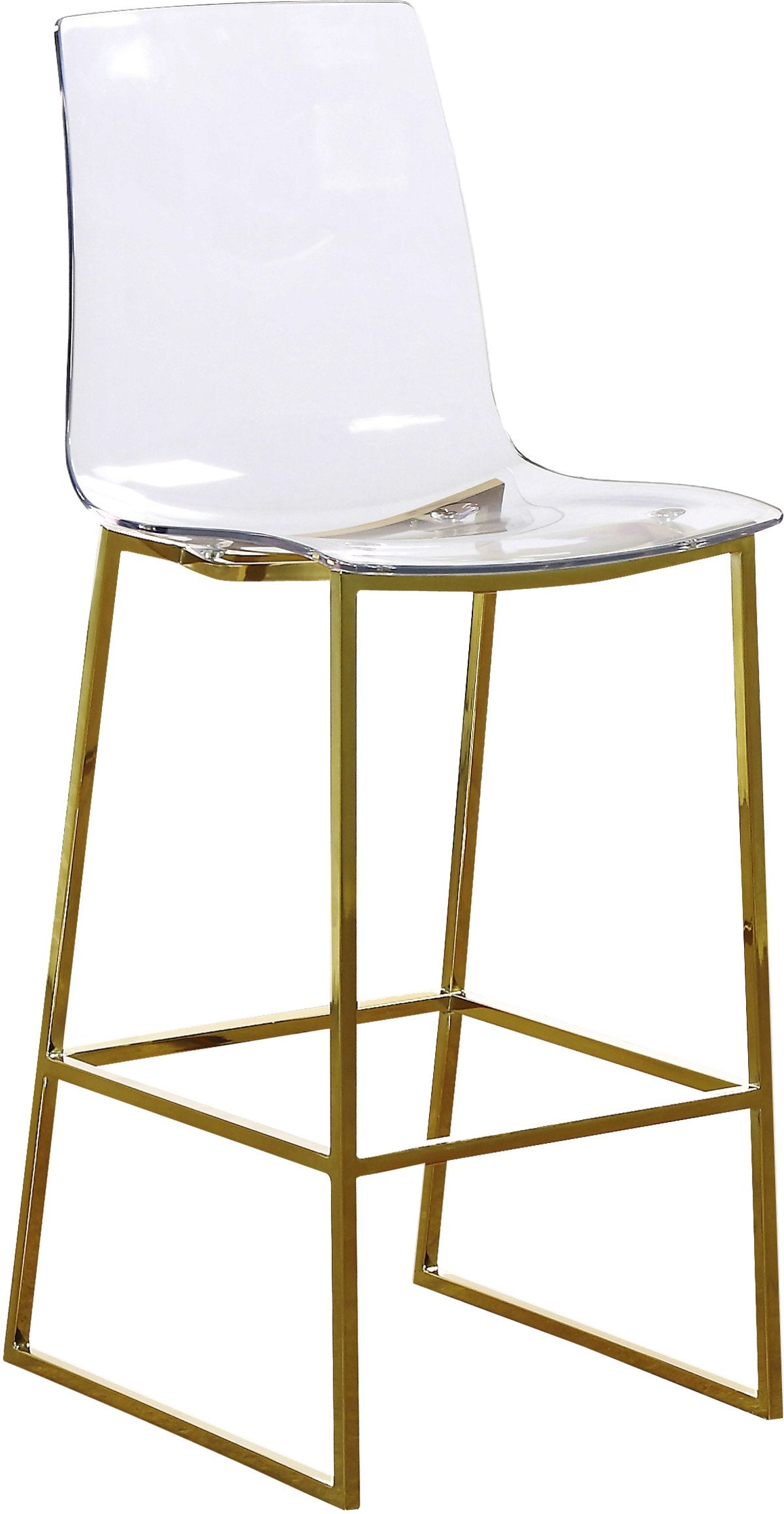 Meridian Furniture Lumen Gold Metal/Lucite Polycarbonate Stool ( Quantity of 1 Stool )