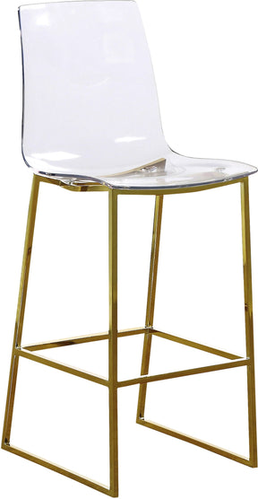 Meridian Furniture Lumen Gold Metal/Lucite Polycarbonate Stool ( Quantity of 1 Stool )