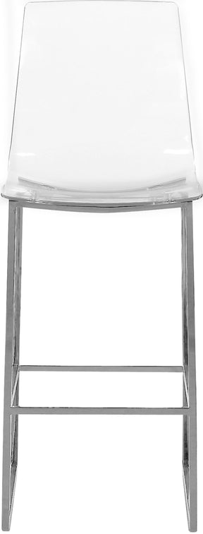 Meridian Furniture Lumen Chrome Metal/Lucite Polycarbonate Stool ( Quantity of 1 Stool )
