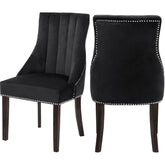 Meridian Furniture Oxford Black Velvet Dining ChairMeridian Furniture - Dining Chair - Minimal And Modern - 1