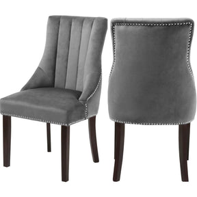 Meridian Furniture Oxford Grey Velvet Dining ChairMeridian Furniture - Dining Chair - Minimal And Modern - 1