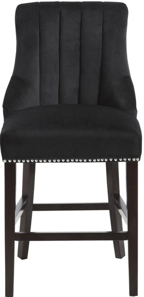 Meridian Furniture Oxford Black Velvet Stool - Set of 2