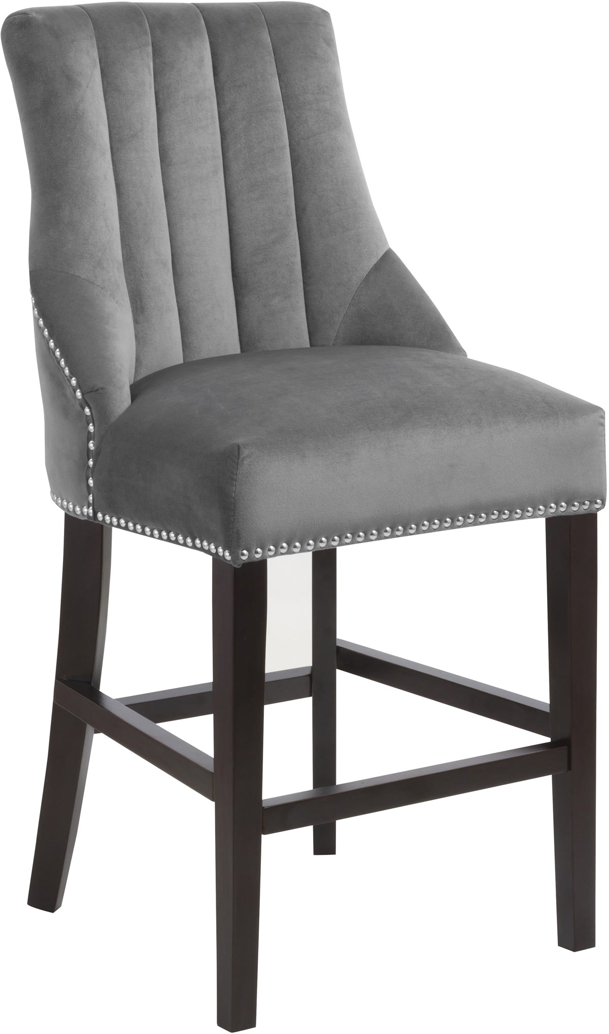 Meridian Furniture Oxford Grey Velvet Stool - Set of 2