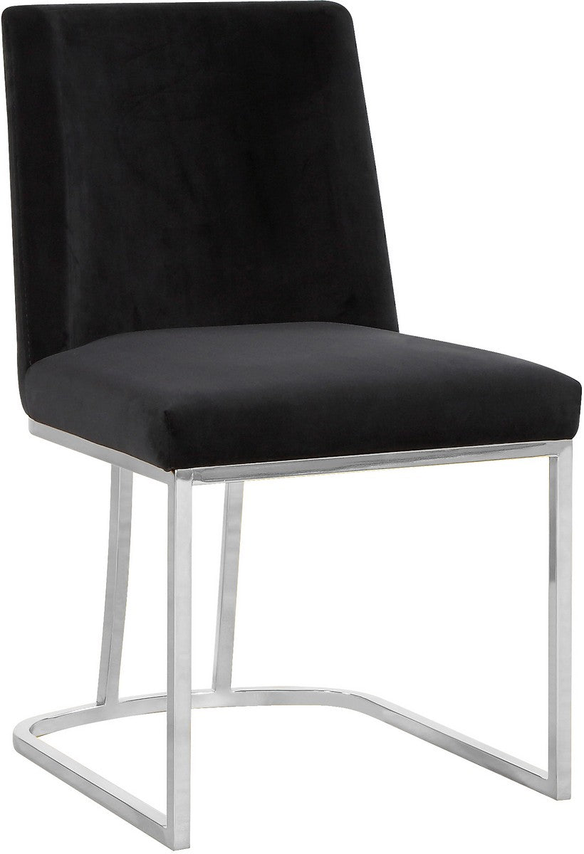 Meridian Furniture Heidi Black Velvet Dining Chair - Set of 2