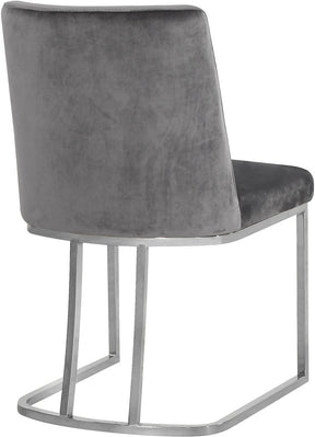 Meridian Furniture Heidi Grey Velvet Dining Chair - Set of 2