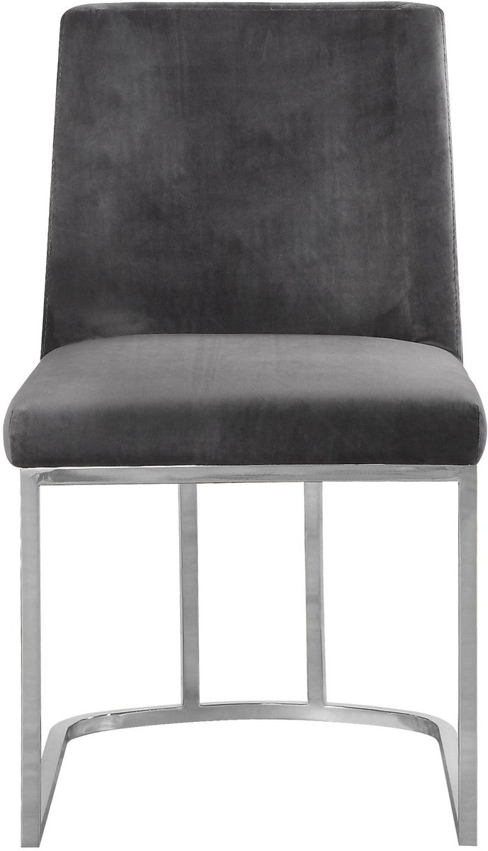 Meridian Furniture Heidi Grey Velvet Dining Chair - Set of 2