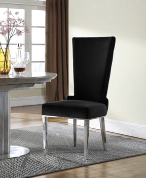 Meridian Furniture Serafina Black Velvet Dining Chair - Set of 2