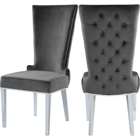 Meridian Furniture Serafina Grey Velvet Dining ChairMeridian Furniture - Dining Chair - Minimal And Modern - 1