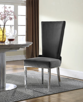 Meridian Furniture Serafina Grey Velvet Dining Chair - Set of 2