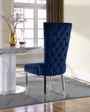 Meridian Furniture Serafina Navy Velvet Dining Chair - Set of 2