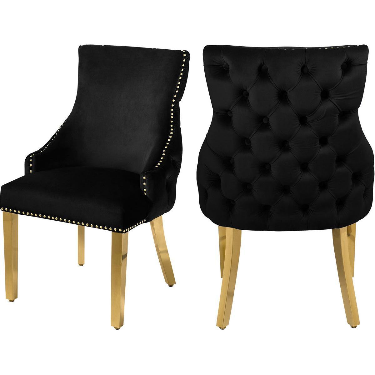 Meridian Furniture Tuft Black Velvet Dining ChairMeridian Furniture - Dining Chair - Minimal And Modern - 1