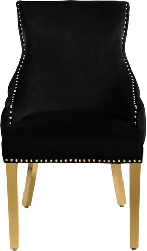 Meridian Furniture Tuft Black Velvet Dining Chair - Set of 2
