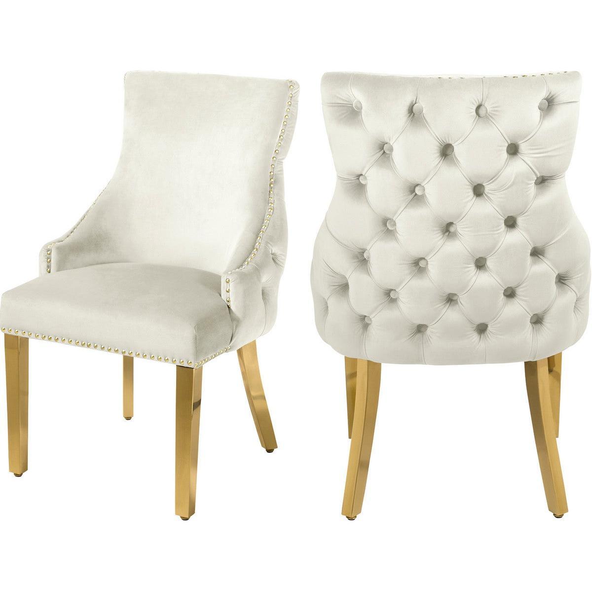 Meridian Furniture Tuft Cream Velvet Dining ChairMeridian Furniture - Dining Chair - Minimal And Modern - 1