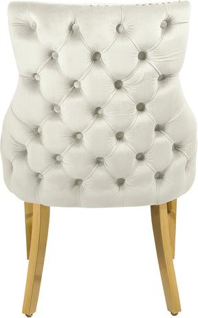 Meridian Furniture Tuft Cream Velvet Dining Chair - Set of 2