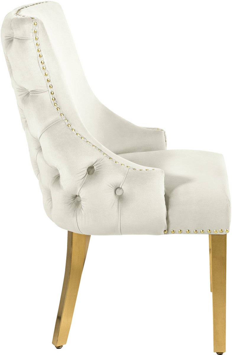 Meridian Furniture Tuft Cream Velvet Dining Chair - Set of 2