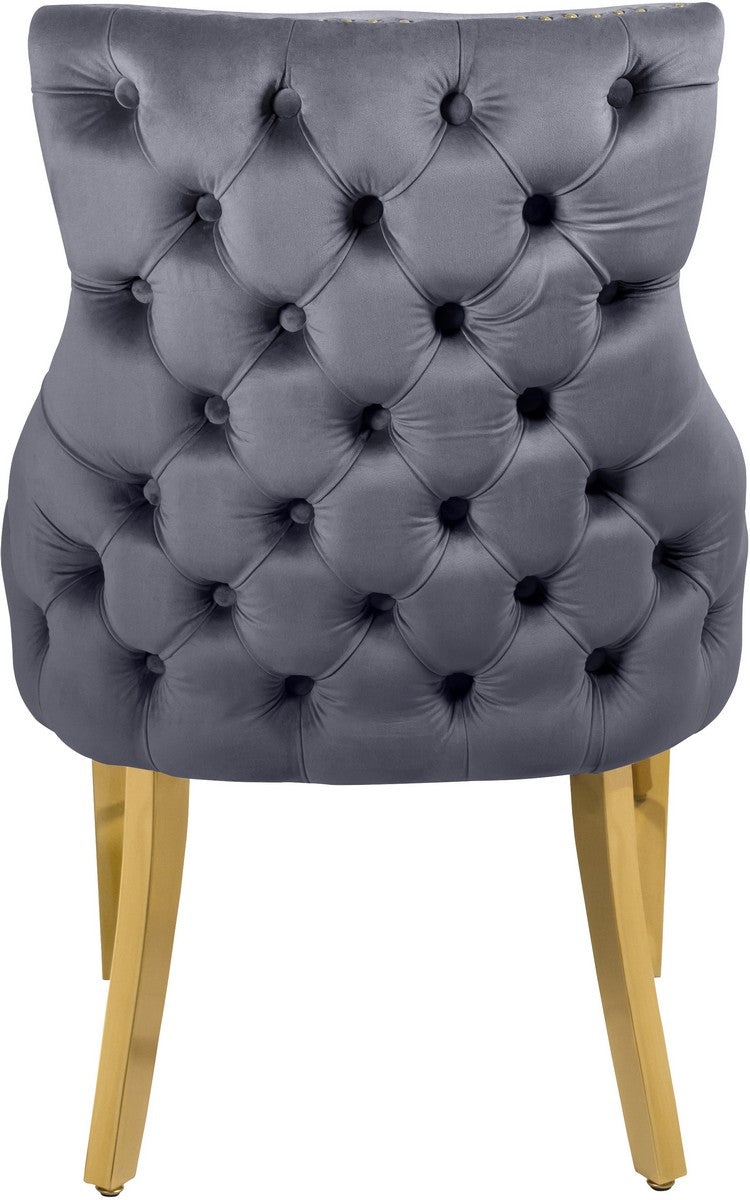 Meridian Furniture Tuft Grey Velvet Dining Chair - Set of 2