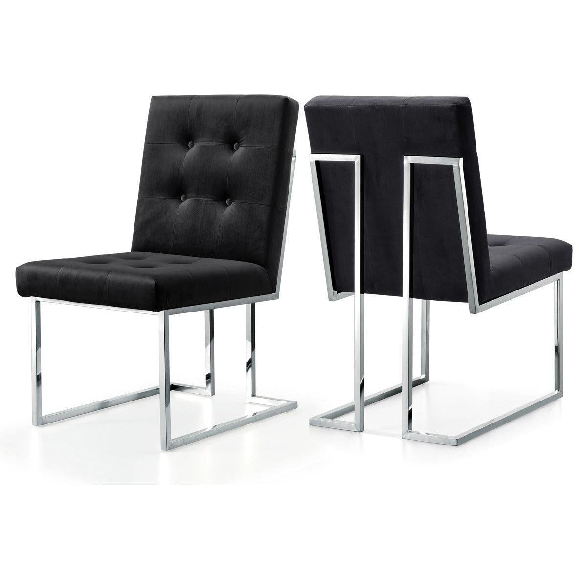 Meridian Furniture Alexis Black Velvet Dining ChairMeridian Furniture - Dining Chair - Minimal And Modern - 1