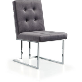 Meridian Furniture Alexis Grey Velvet Dining Chair-Minimal & Modern