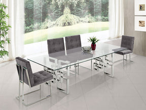 Meridian Furniture Alexis Grey Velvet Dining Chair - Set of 2