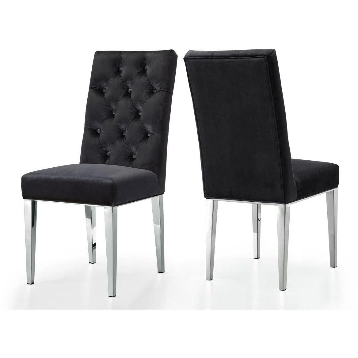 Meridian Furniture Juno Black Velvet Dining ChairMeridian Furniture - Dining Chair - Minimal And Modern - 1