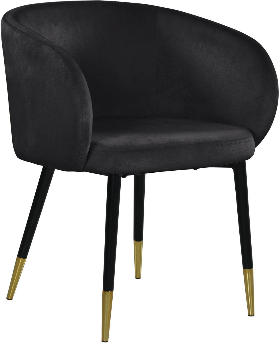 Meridian Furniture Louise Black Velvet Dining Chair