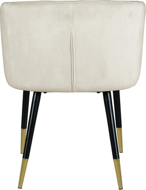 Meridian Furniture Louise Cream Velvet Dining Chair